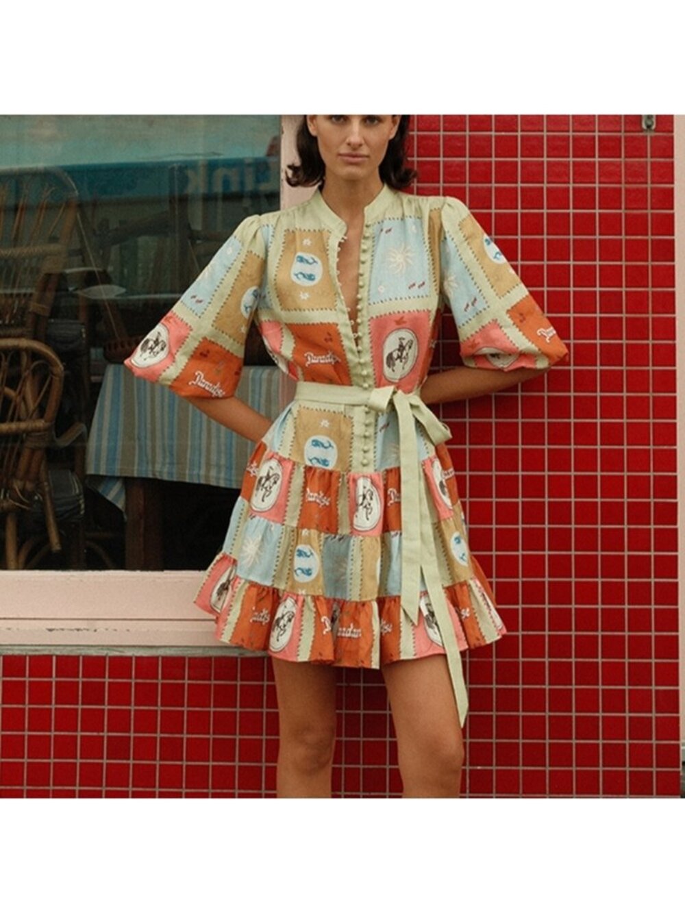 Palm Noosa Ruba Mini Dress Maya Tile